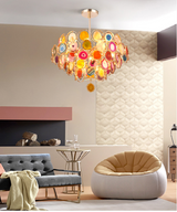 Colorful Slice Agate Chandelier for Foyer