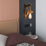 American Countryside Wooden Retro Wall Lamp