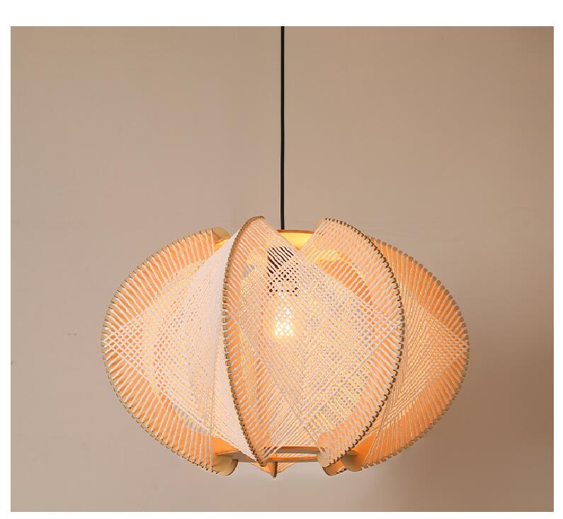 Chinese Hand-Made Rope Wooden Pendant Lamp