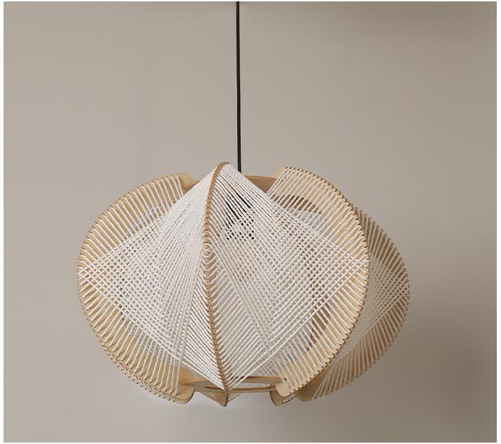 Chinese Hand-Made Rope Wooden Pendant Lamp