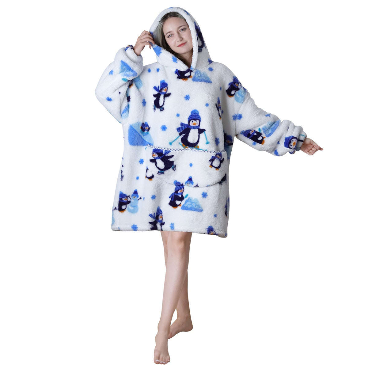 Penguin Oversized Hoodie Wearable Blanket