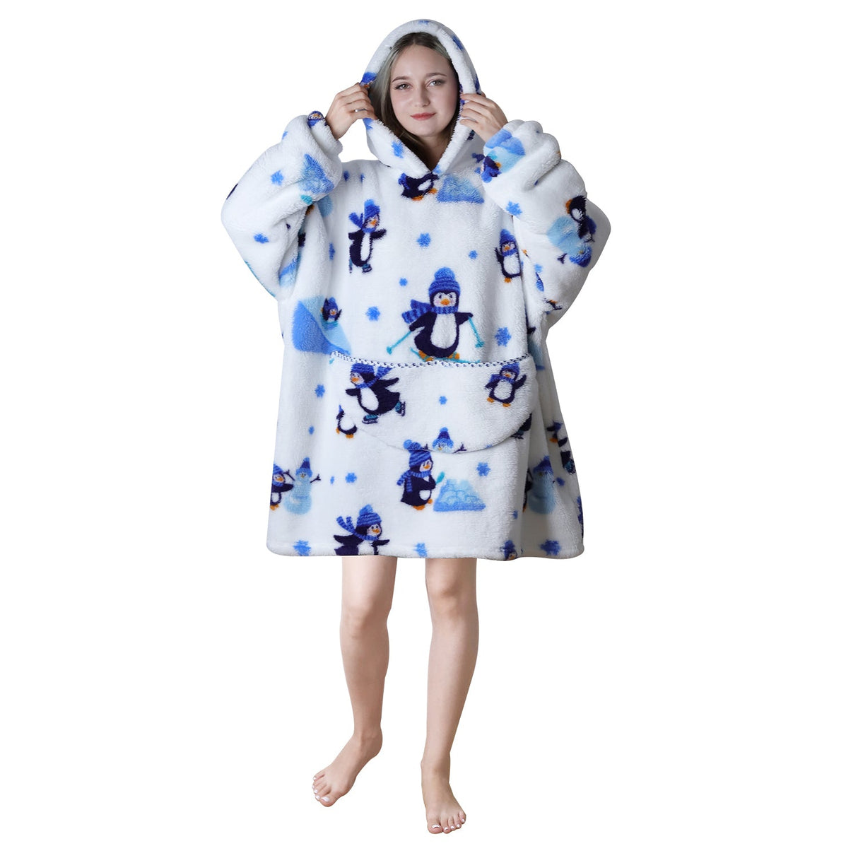 Penguin Oversized Hoodie Wearable Blanket