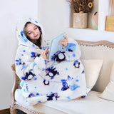 Penguin Oversized Hoodie Wearable Blanket