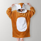 Orange Fox Hoodie Wearable Blanket