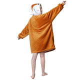 Orange Fox Hoodie Wearable Blanket