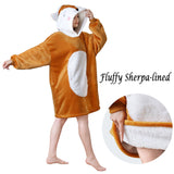 Orange Fox Hoodie Wearable Blanket