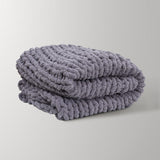 Grey Cozy Chenille Throw Blanket