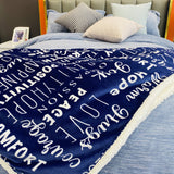 Blue Fluffy Flannel Sherpa Blanket