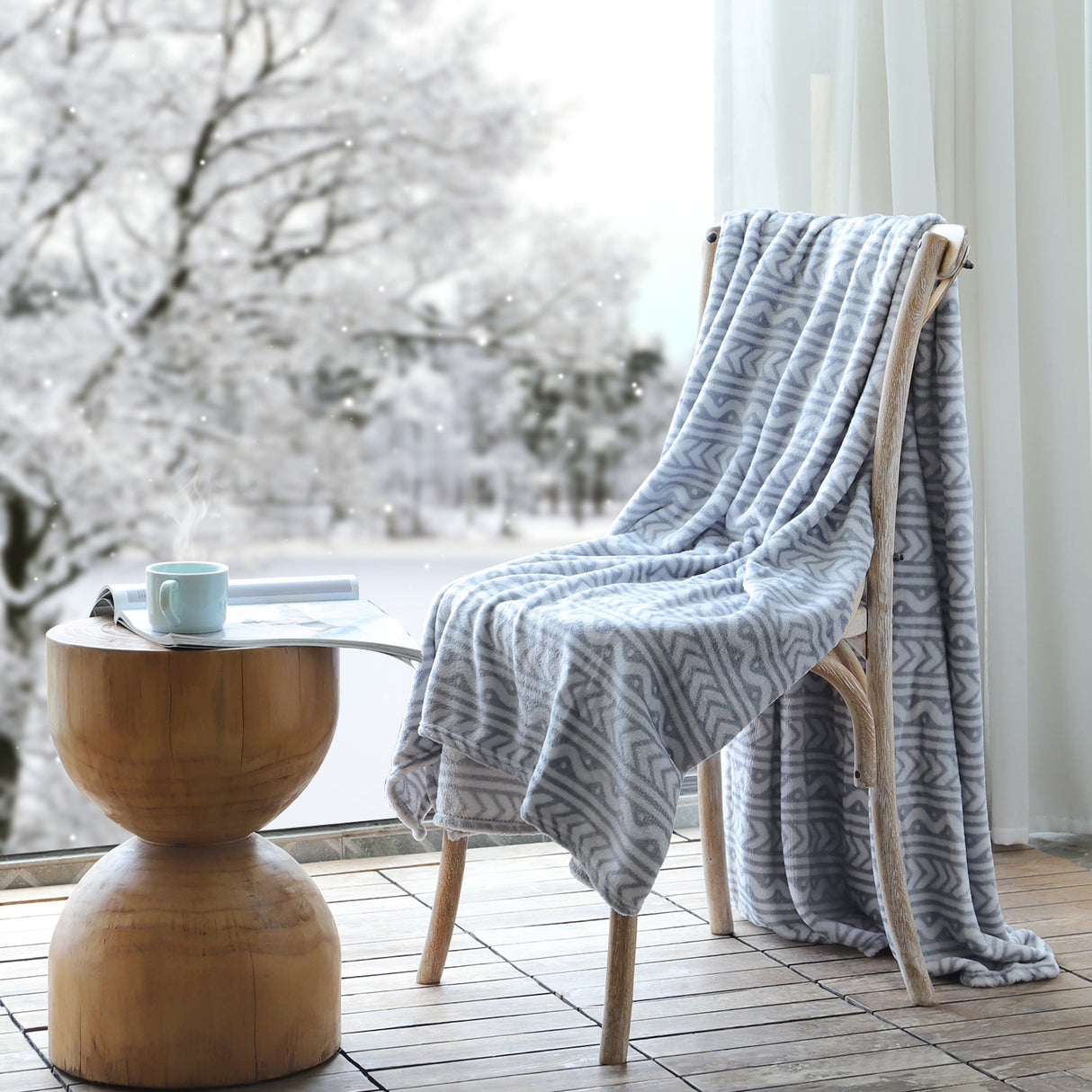 Blue Stripe Fluffy Flannel Blanket