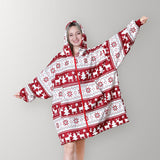 Reindeer Oversized Hoodie Wearable Blanket