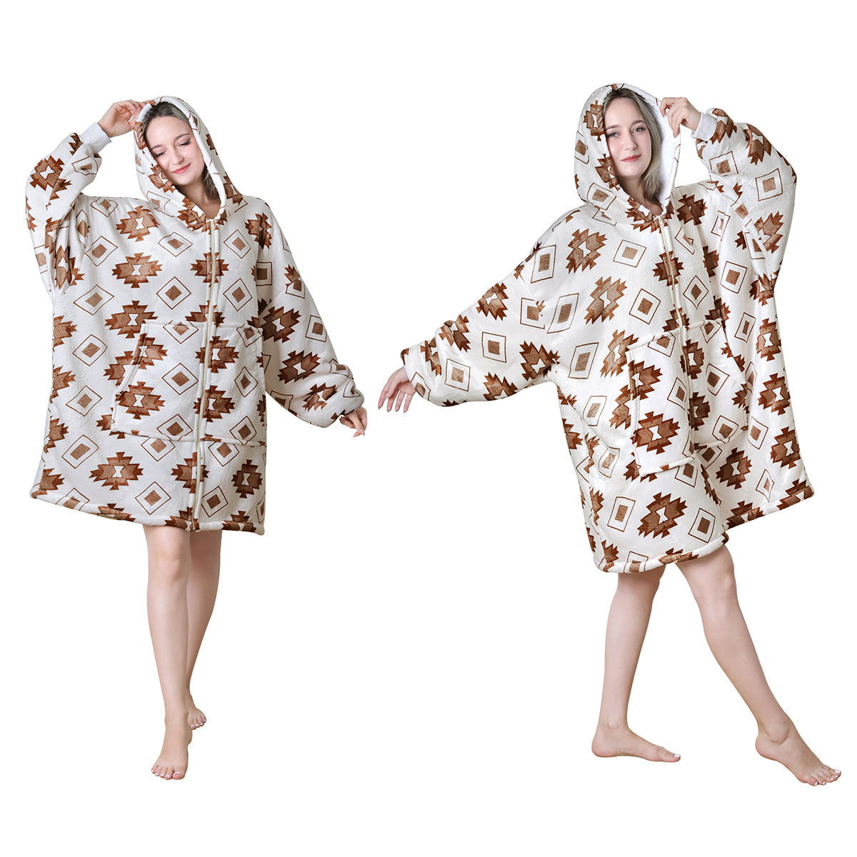 Aztec Oversized Hoodie Wearable Blanket