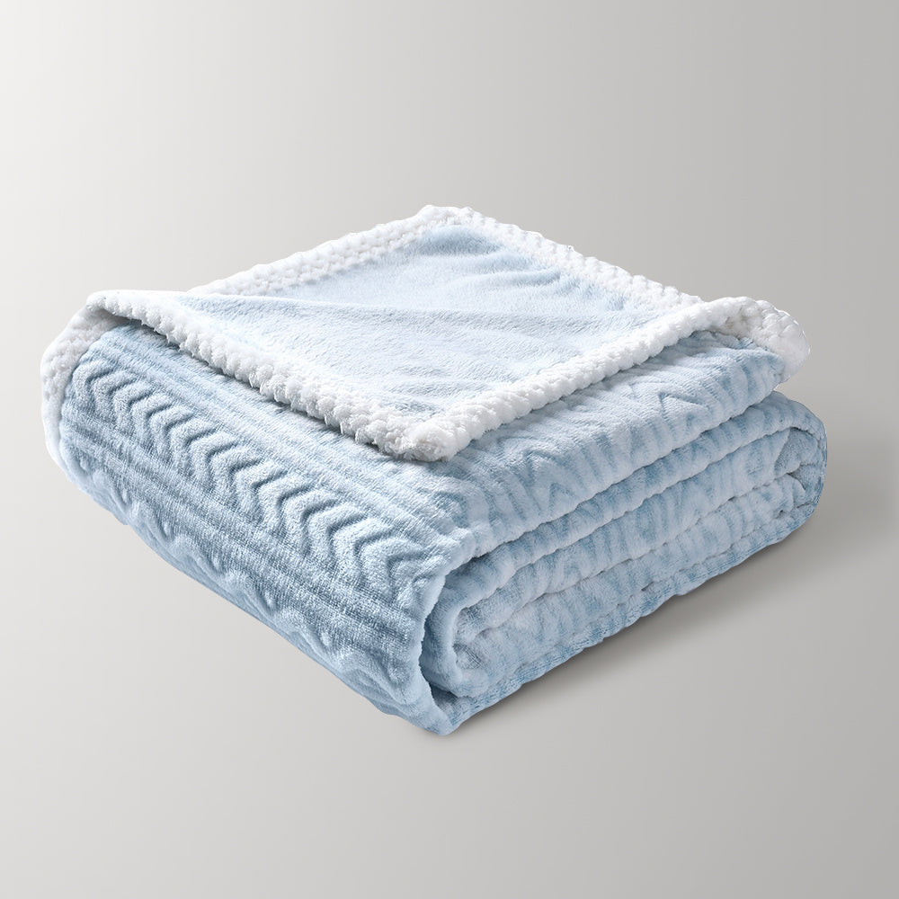 Blue Stripe Fluffy Fleece Blanket