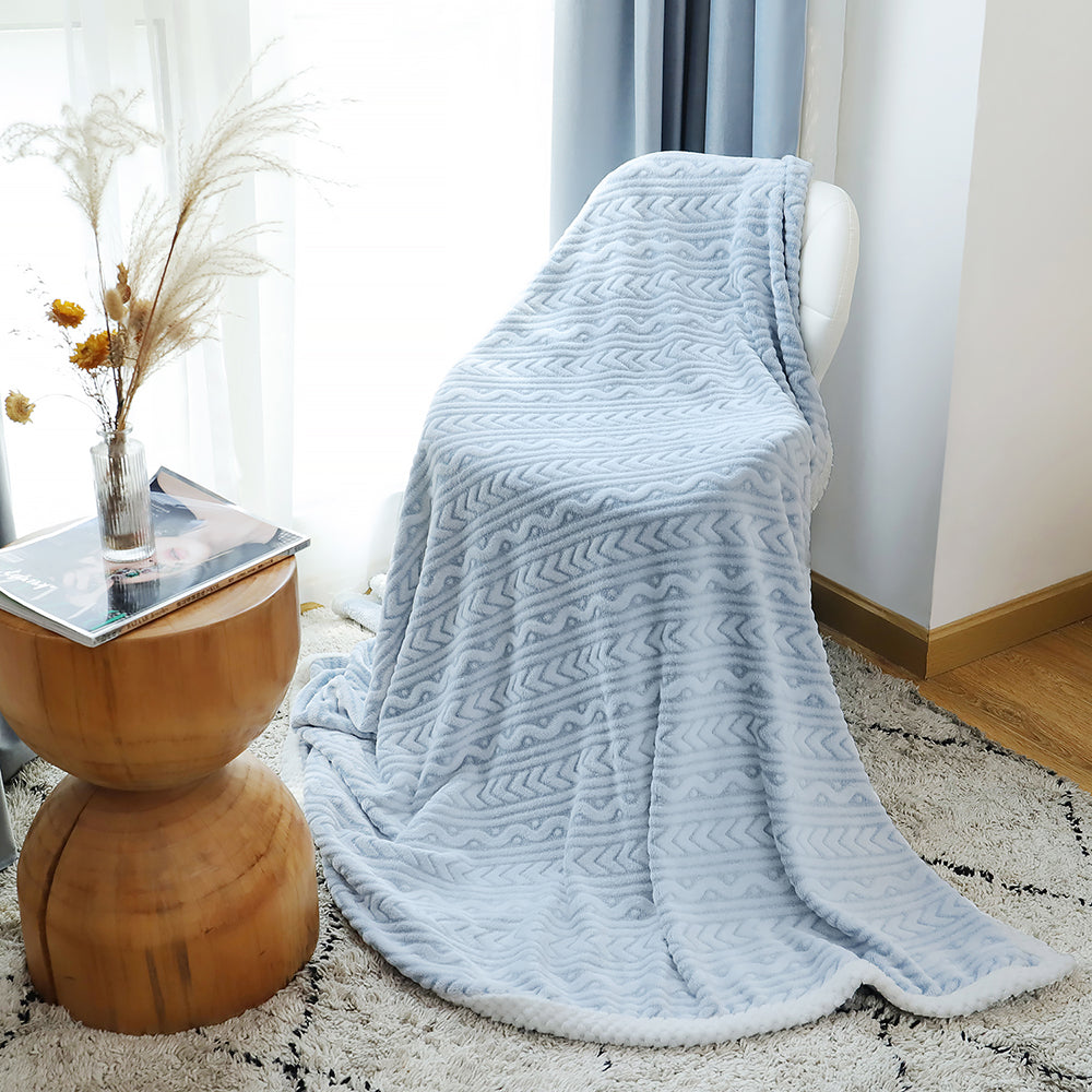 Blue Stripe Fluffy Fleece Blanket