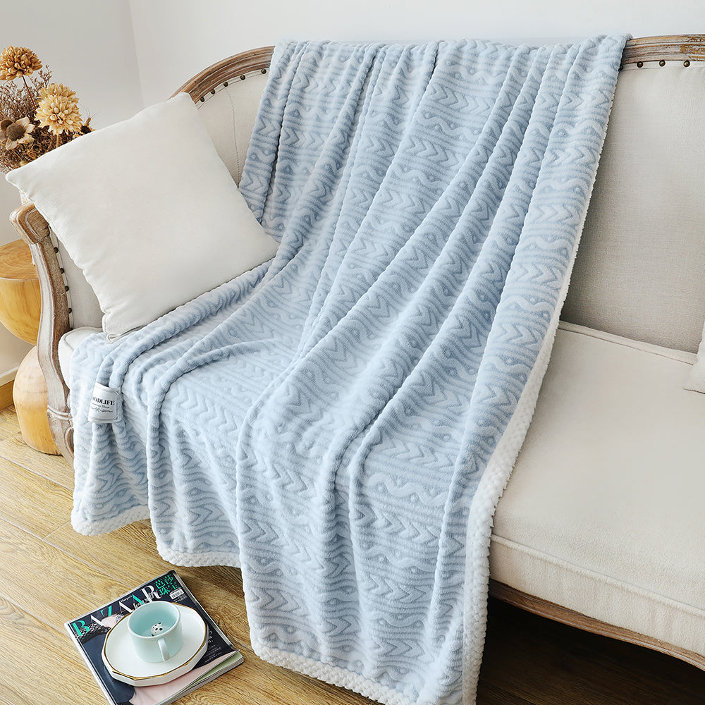 Blue Stripe Fluffy Fleece Blanket