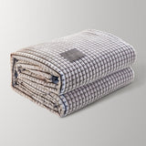 Brown Waffle Plaid Fleece Blanket