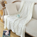 White Cozy Fluffy Knit Blanket