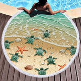 Turtles Sandproof Round Beach Towels