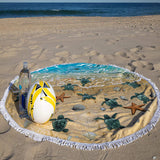 Turtles Sandproof Round Beach Towels