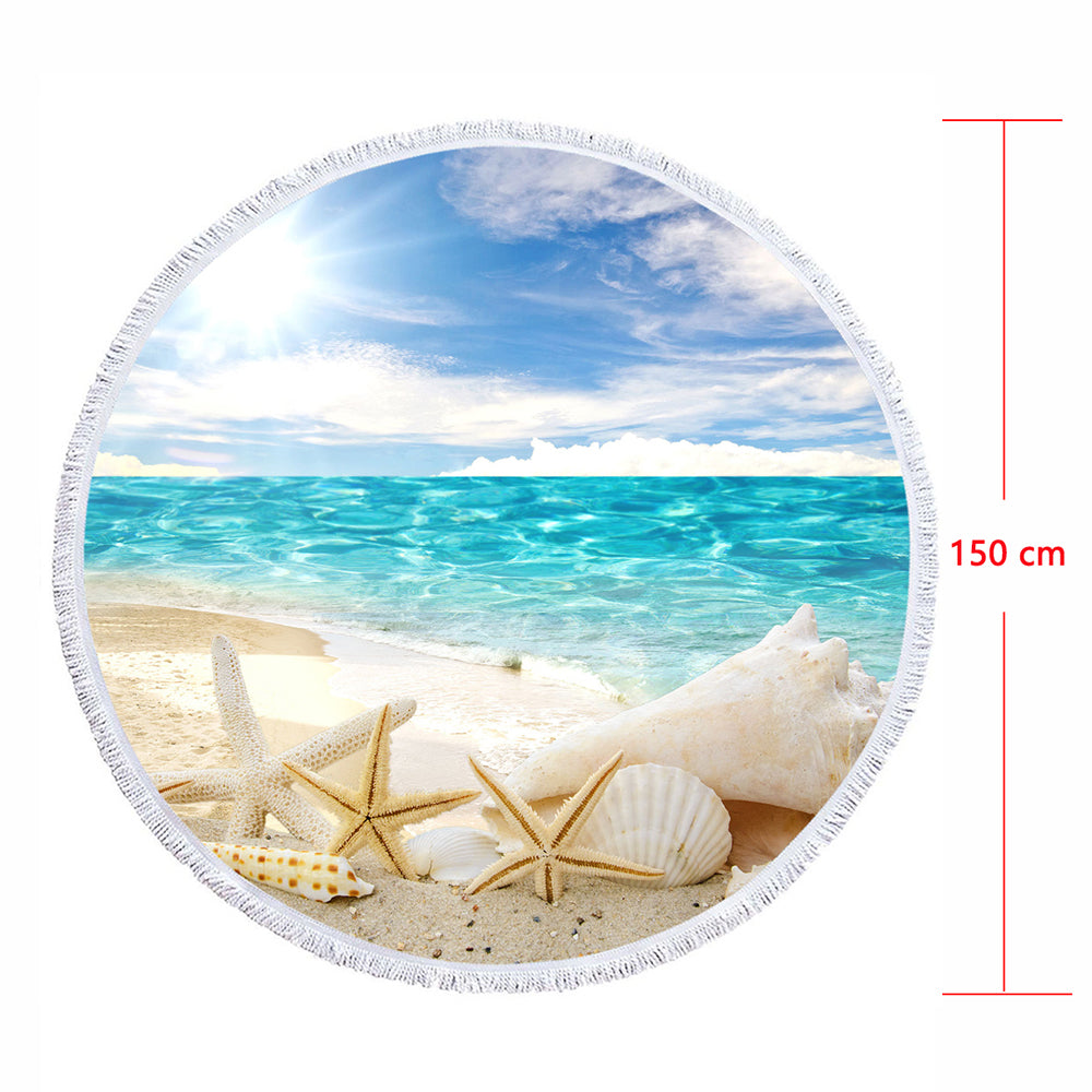 Turtles Sandproof Round Beach Towels