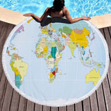 Map Sandproof Round Beach Towels