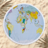 Map Sandproof Round Beach Towels