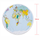 Map Sandproof Round Beach Towels