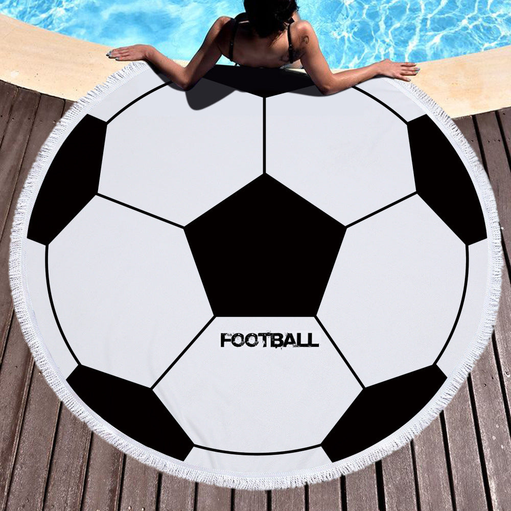 Soccer Sandproof Round Beach Towels