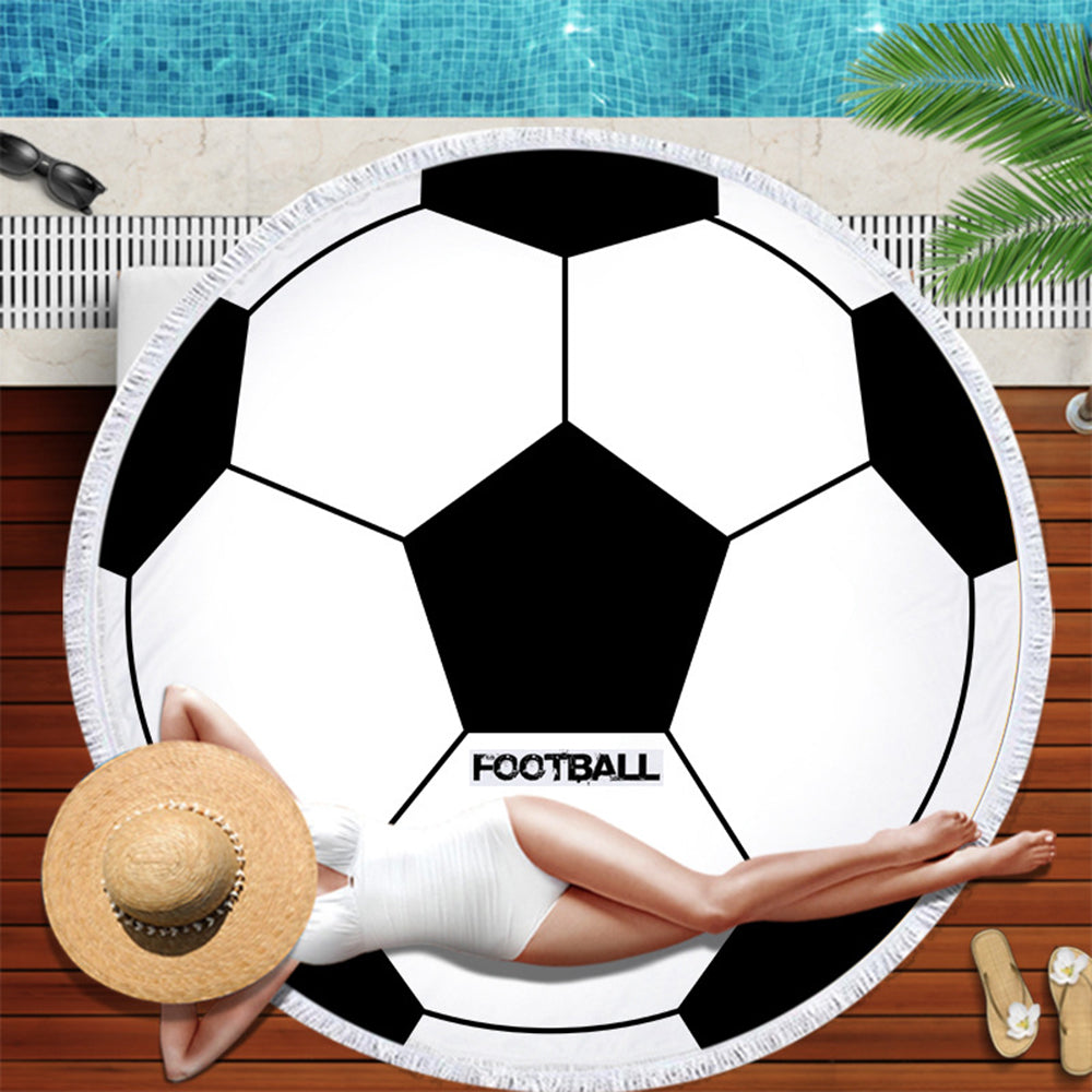 Soccer Sandproof Round Beach Towels