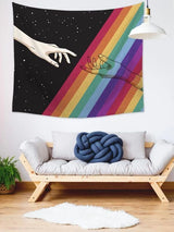 Rainbow Stripe Print Tapestry
