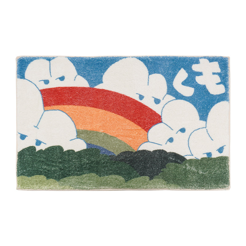 Rainbows and clouds bath mat