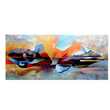 Reclining Buddha in the Abstract Hand Painted Canvas