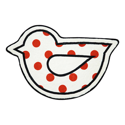 Red Dot Bird Bath Mat