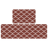 Feblilac Grey/Red/Blue/Brown Water Wave Geometric Pattern PVC Leather Kitchen Mat