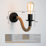 Retro Hemp Rope Industrial Loft Wall Light Fixtures