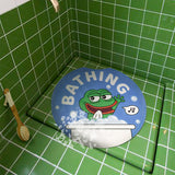 Round Smile Frog PVC Bathroom Mat