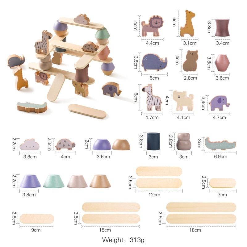 Wooden Animal Stacking Puzzle