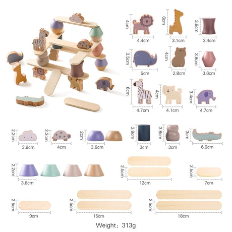 Wooden Animal Stacking Puzzle