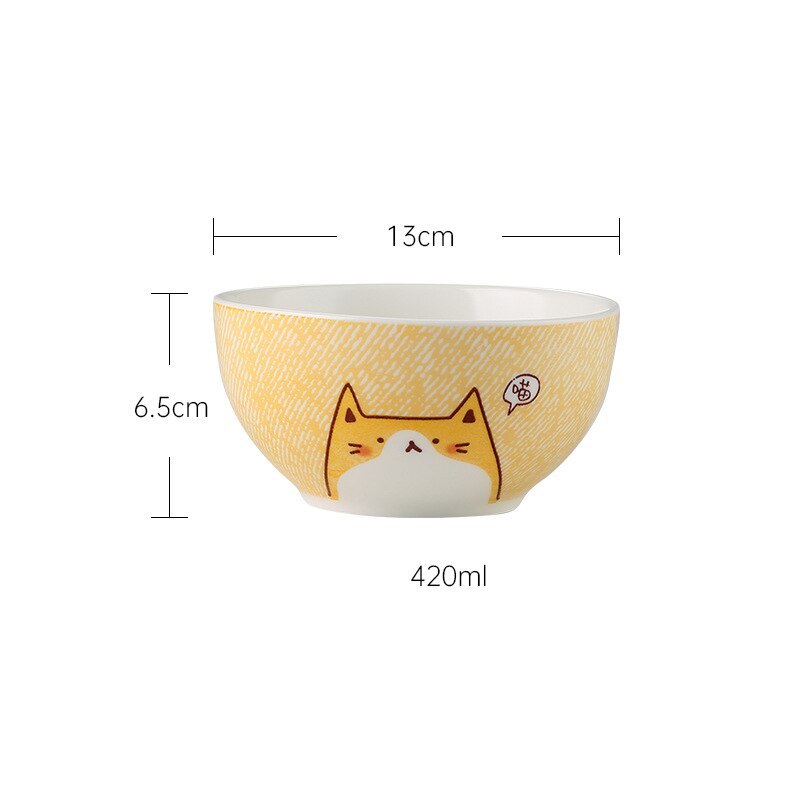 Cute Cat Ceramic Dinner Plate Set