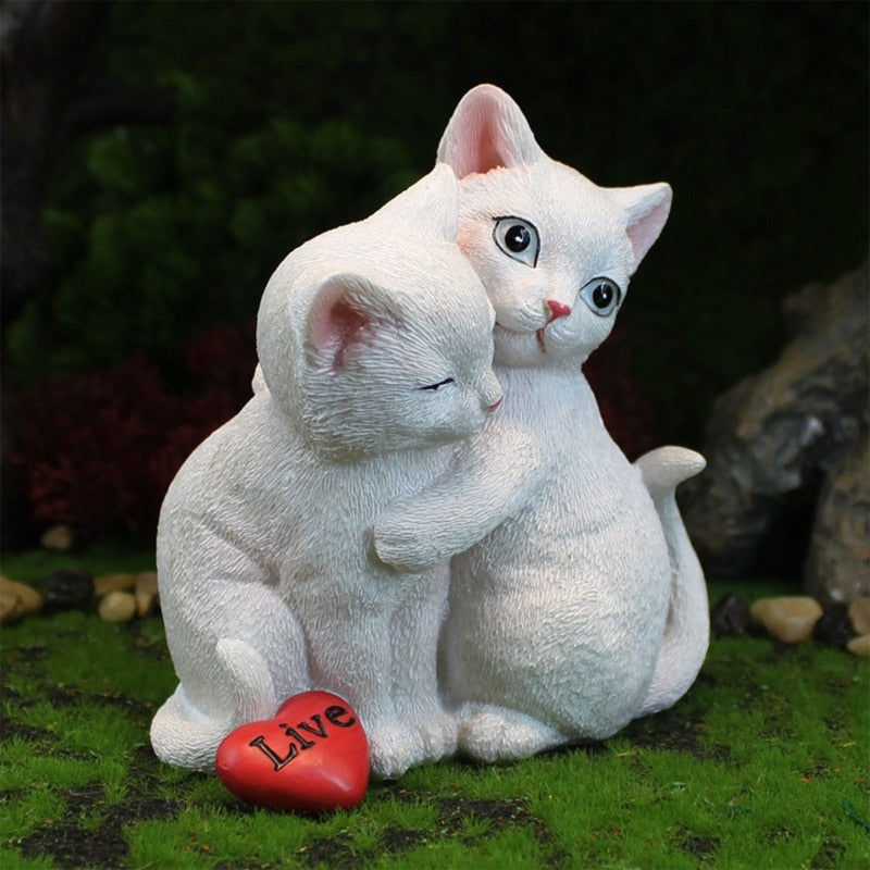 Cute Couple Cat Figurine