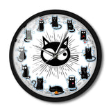 Black Kittens Art Wall Clock