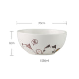 Cute Cat Ceramic Dinner Plate Set