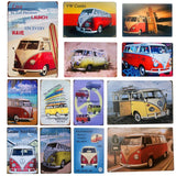 Vintage Minibus Trip Metal Posters