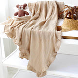 Ruffled cotton baby blanket, swaddle wrap