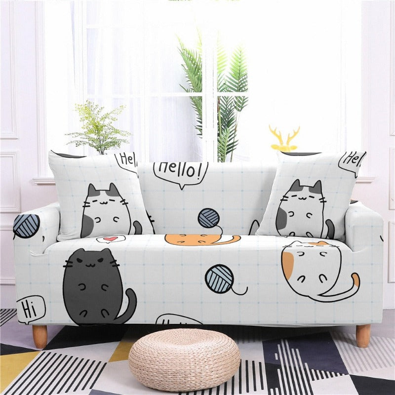 Cute Cartoons Cat Sofa Cover