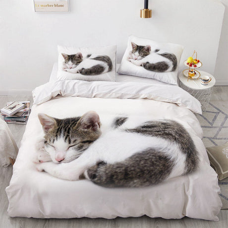 3D Cat Design Bedding Set