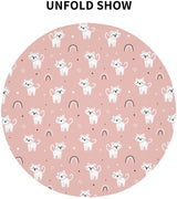 Cat Pink Round Tablecloth