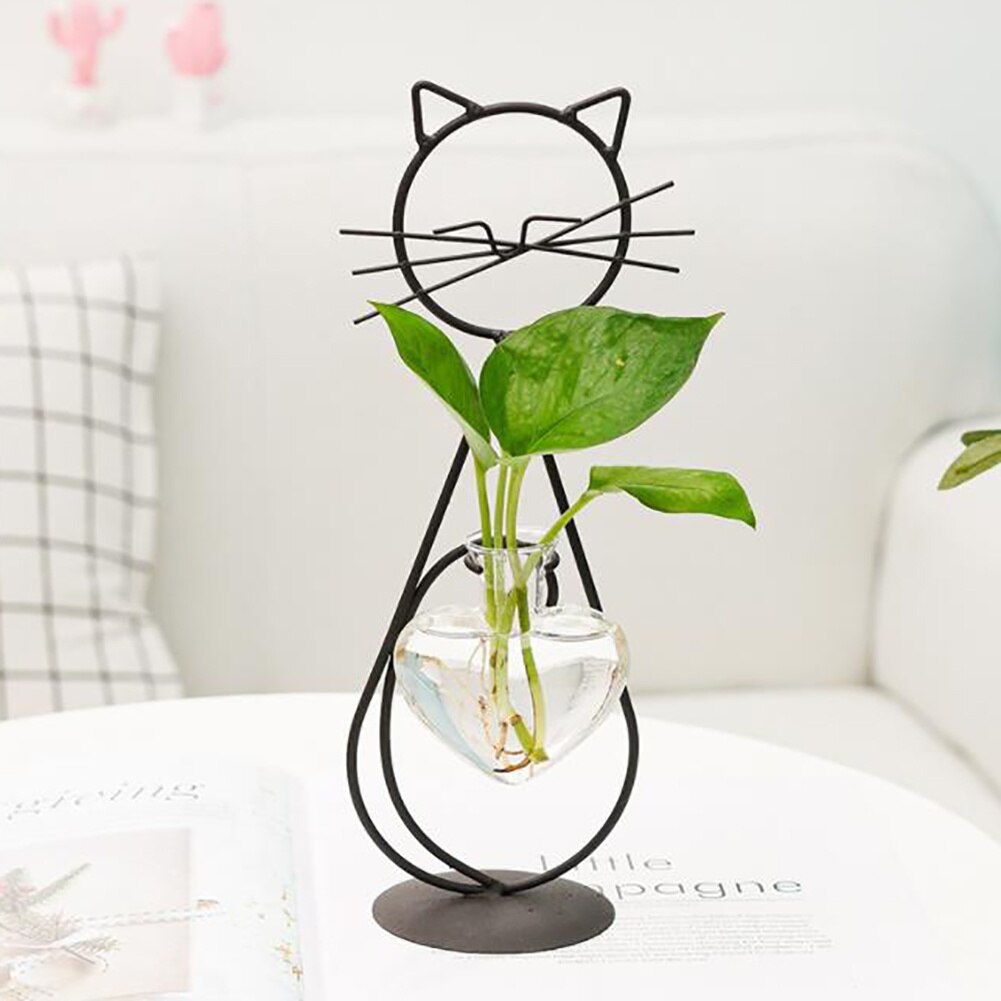 Lovely Cat Shape Heart Vase