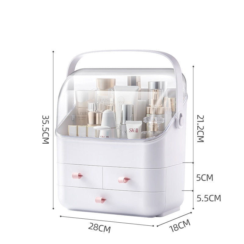 Aesthetic Transparent Desktop Makeup Organizer