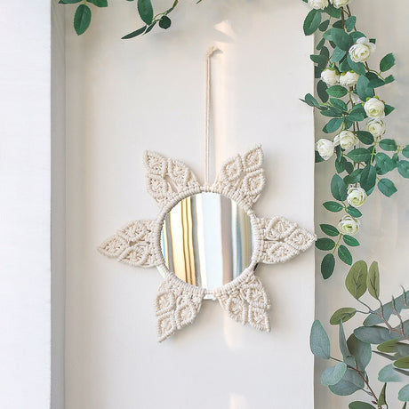 Boho Wall Hanging Round Mirror
