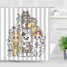 Cute Cat Cartoon Shower Curtain